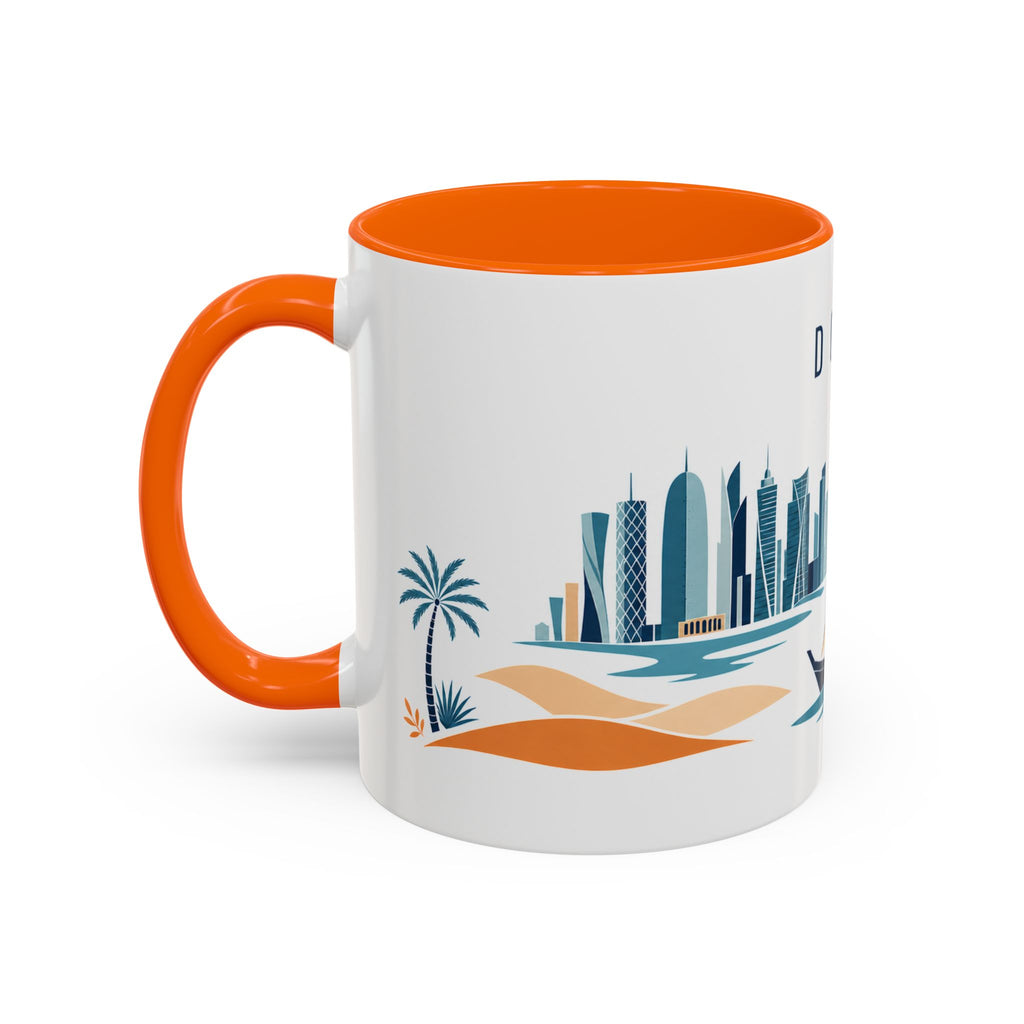Doha Coffee Mug | Qatar Travel Souvenir | Porcelain Decal City Gift | 11oz 15oz Accent Mug