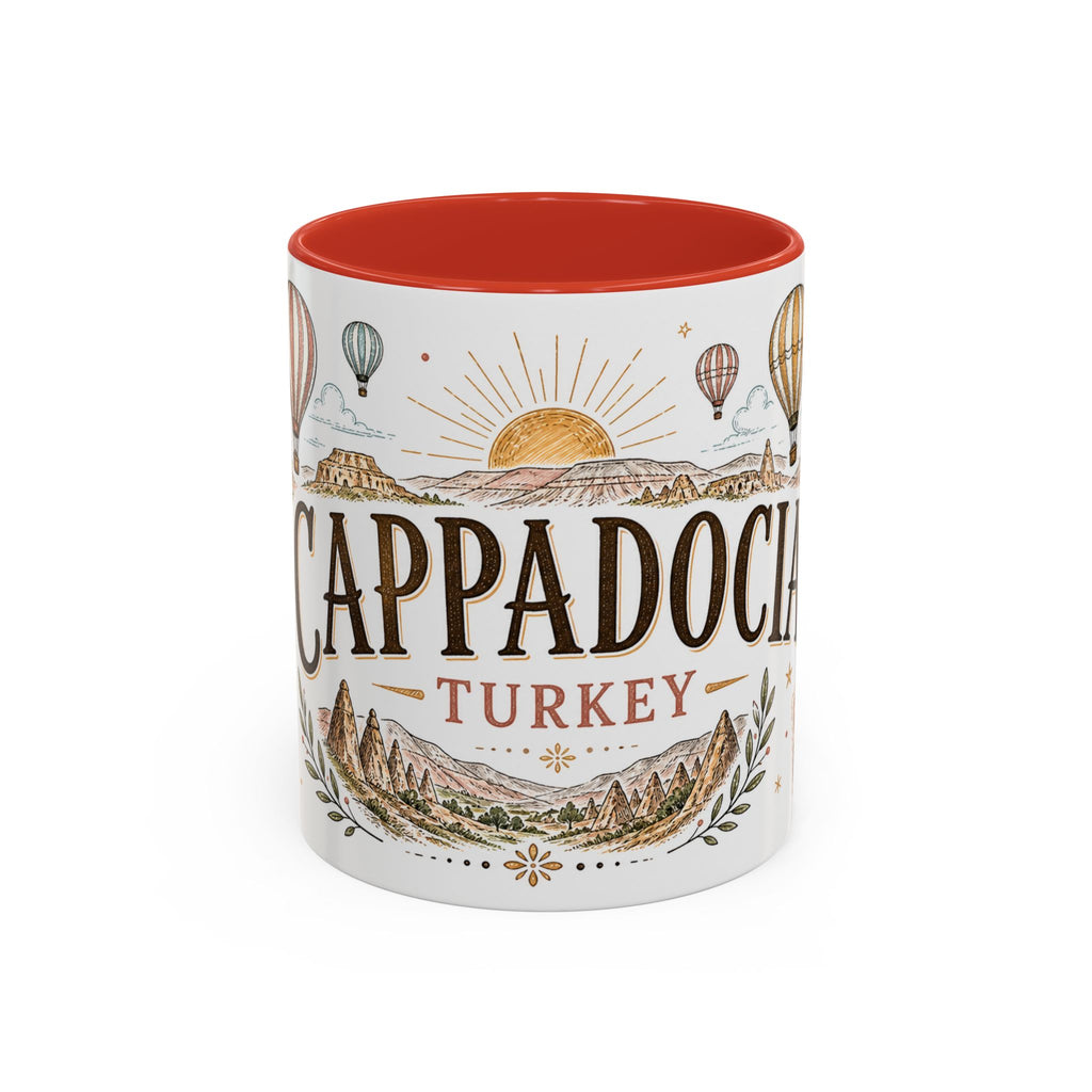 Cappadocia Coffee Mug | Travel Destination Souvenir Gift | Accent Color Ceramic 11oz 15oz
