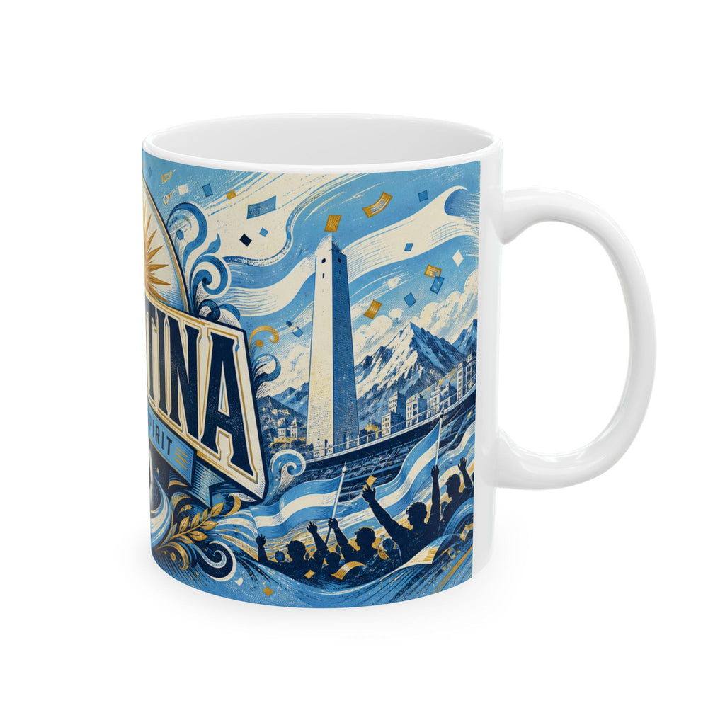 Argentina Soccer Spirit Coffee Mug | Soccer Fan Gift | Ceramic 11oz 15oz Match Day Cup