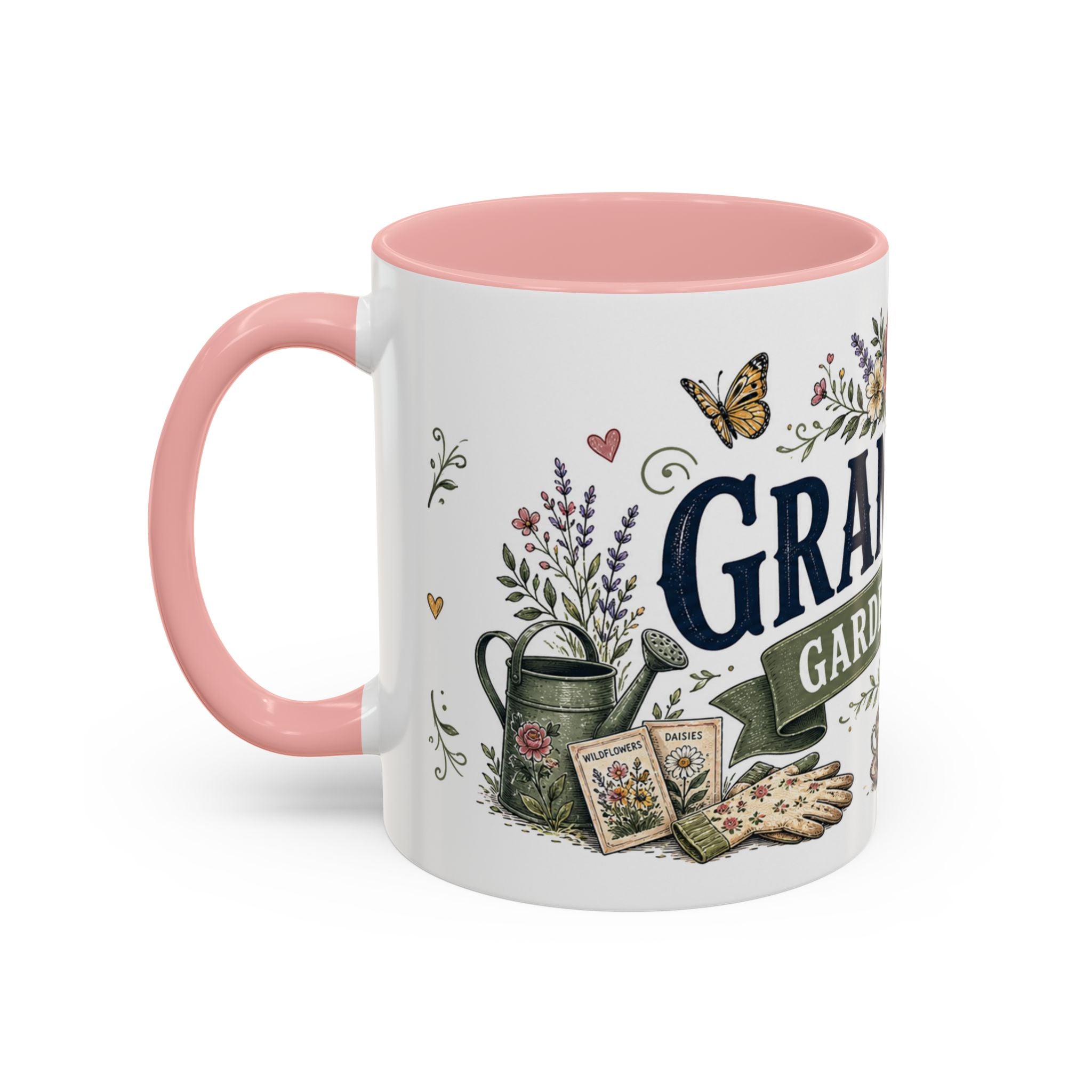 Grandma's Garden Of Love Coffee Mug | Gift From Grandkids | Accent Color Ceramic 11oz 15oz