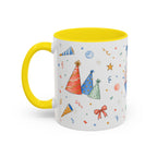 New Year Confetti Mug | Party Popper Watercolor Celebration Gift | Accent Cup 11oz 15oz