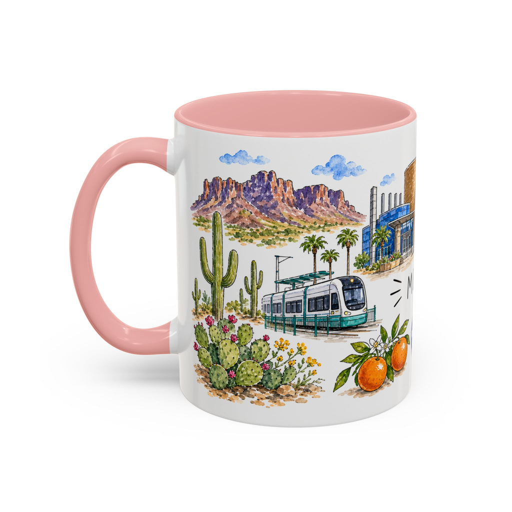Mesa Illustrated Travel Mug | City Souvenir Accent Coffee Mug | 11oz 15oz Ceramic Cup