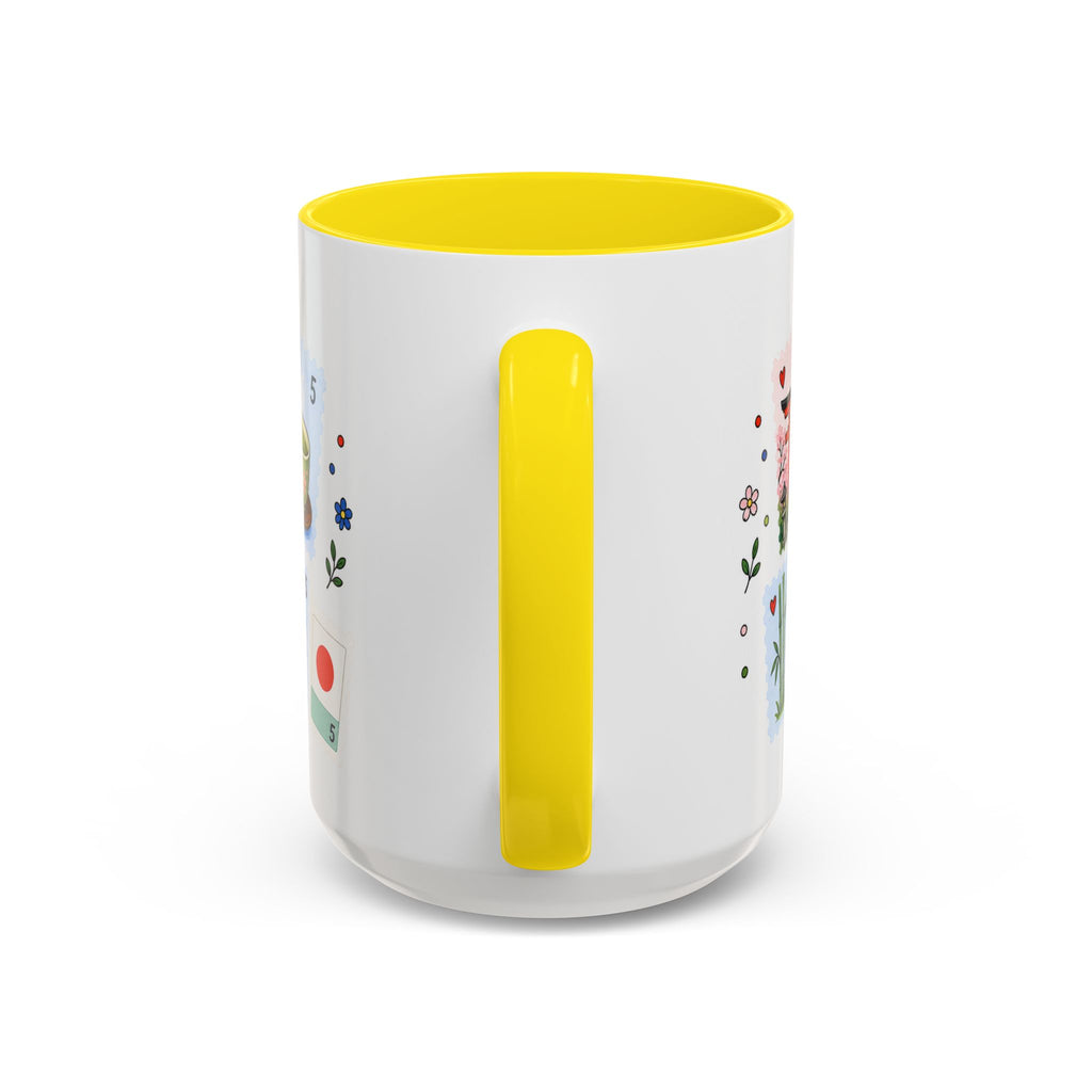 Kyoto Coffee Mug | Postage Stamp Collage Mug | Travel Souvenir Accent Cup 11oz 15oz