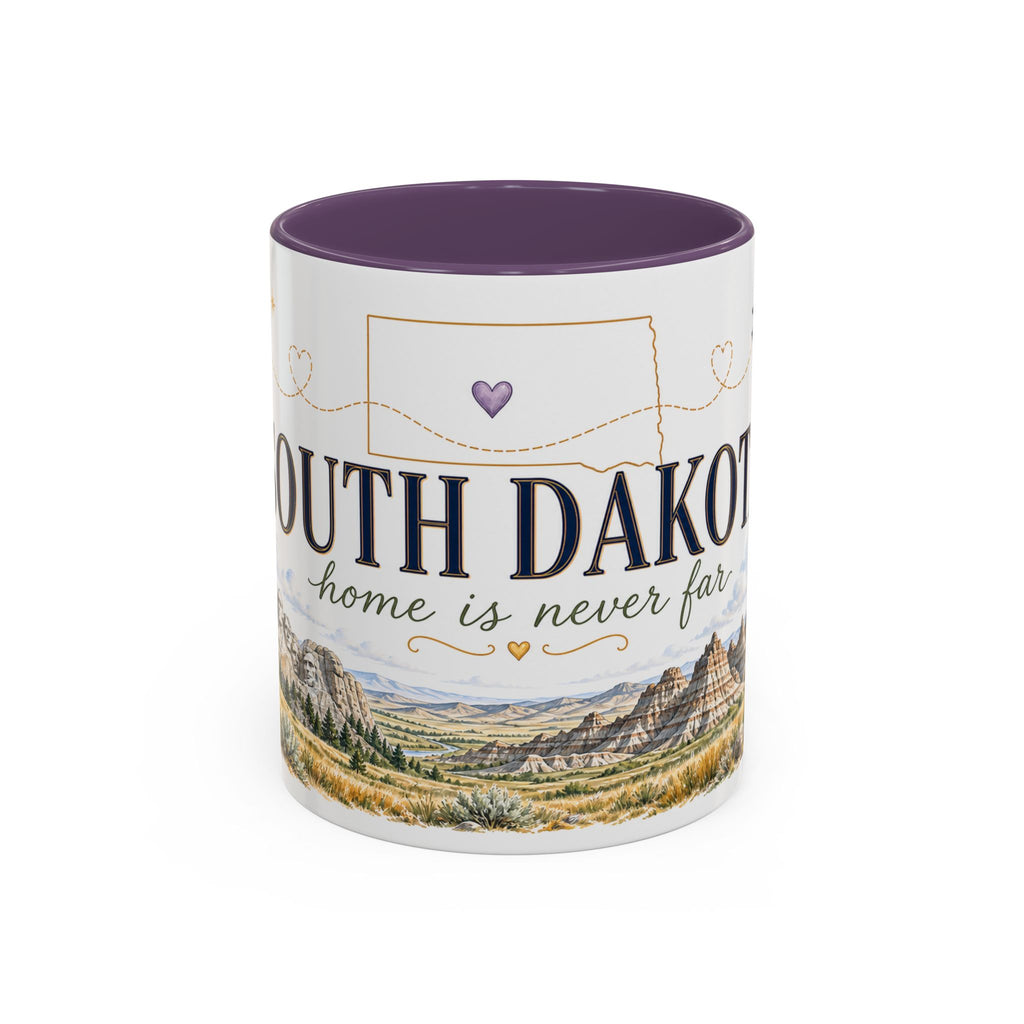 South Dakota State Map Mug | Botanical Accents, Homesick Gift (11oz or 15oz)