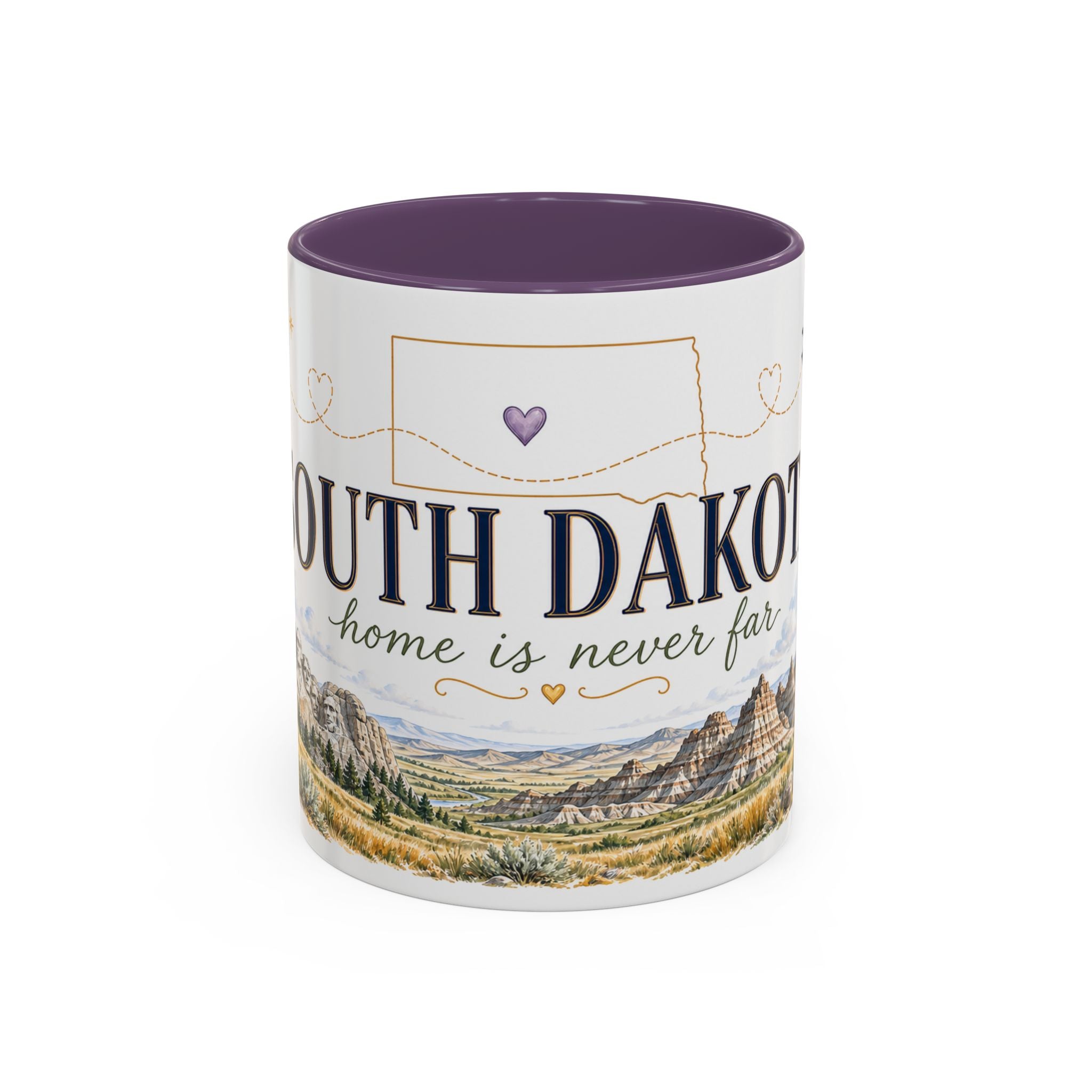 South Dakota State Map Mug | Botanical Accents, Homesick Gift (11oz or 15oz)