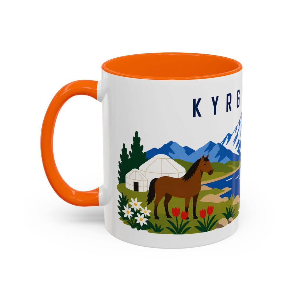 Kyrgyzstan Coffee Mug | Travel Souvenir Accent Mug | Country Gift Ceramic Cup 11oz 15oz