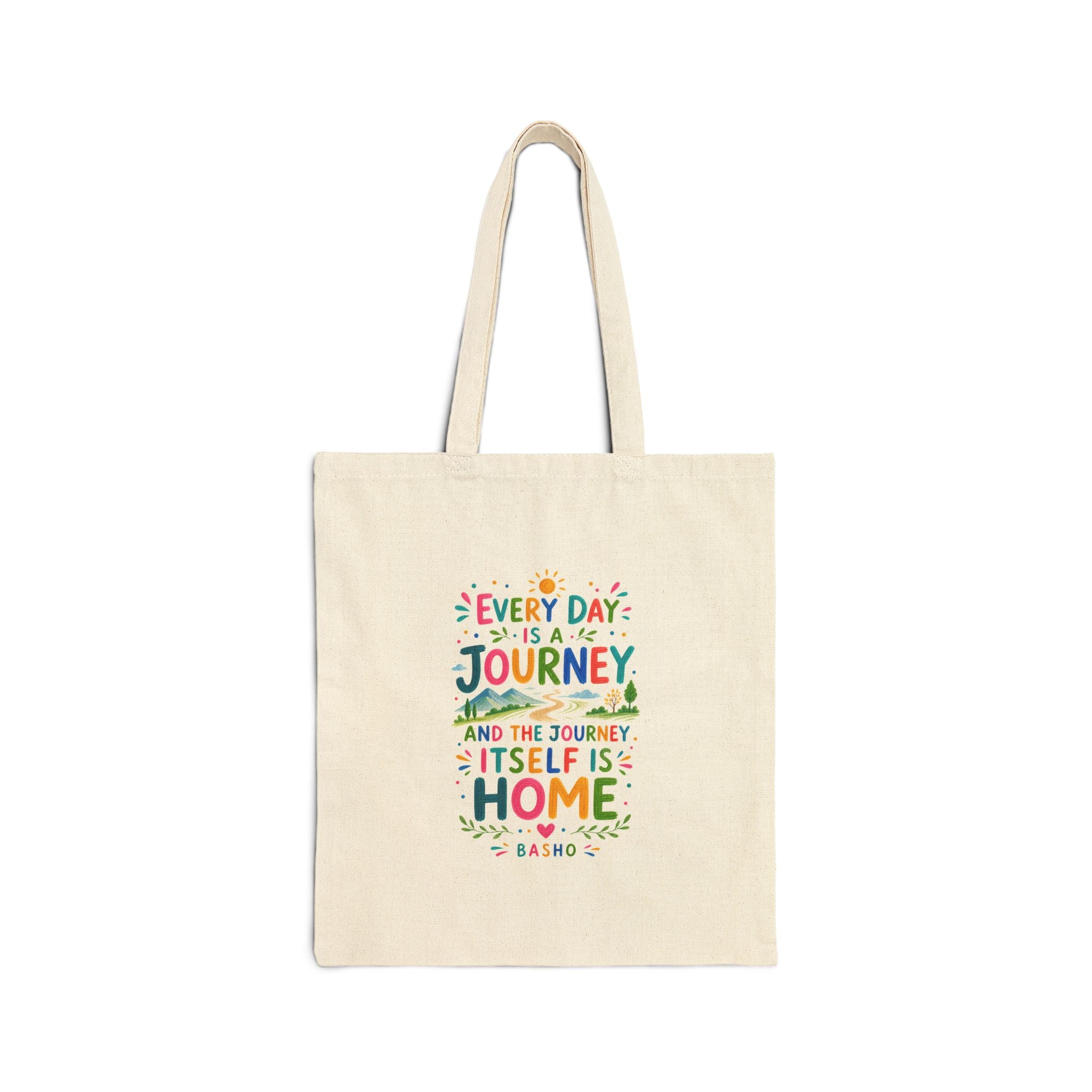 Basho Quote Tote Bag | Colorful Canvas Bag | Positive Literary Gift