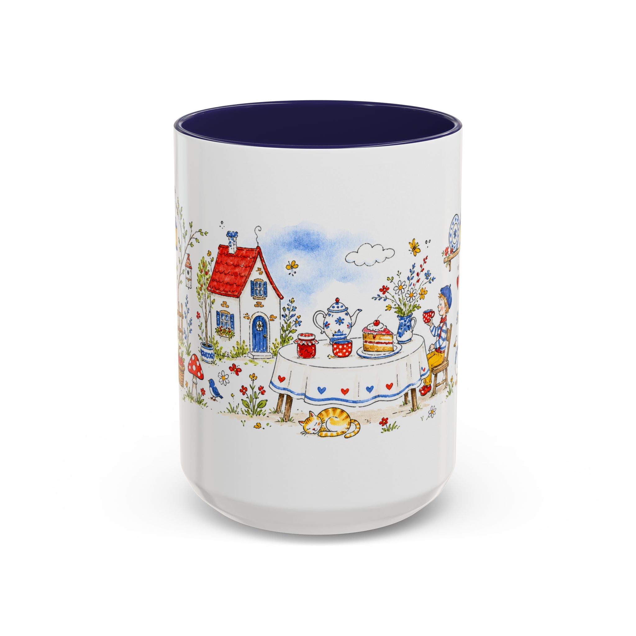 Storybook Cottage Breakfast Mug | Hand Painted Fairy Tale Accent Coffee Mug
