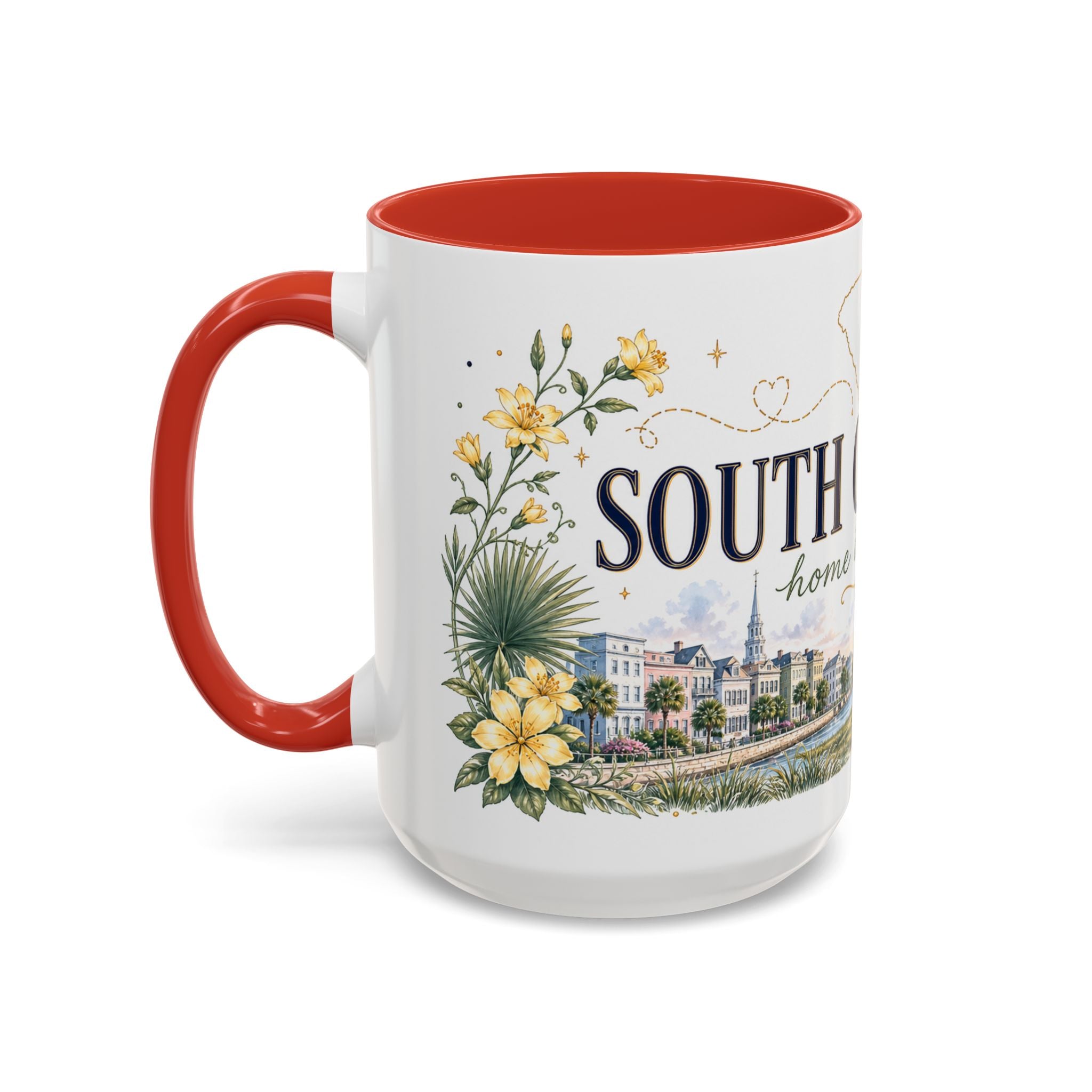 South Carolina State Mug | Botanical Map Accent Cup (11oz 15oz)