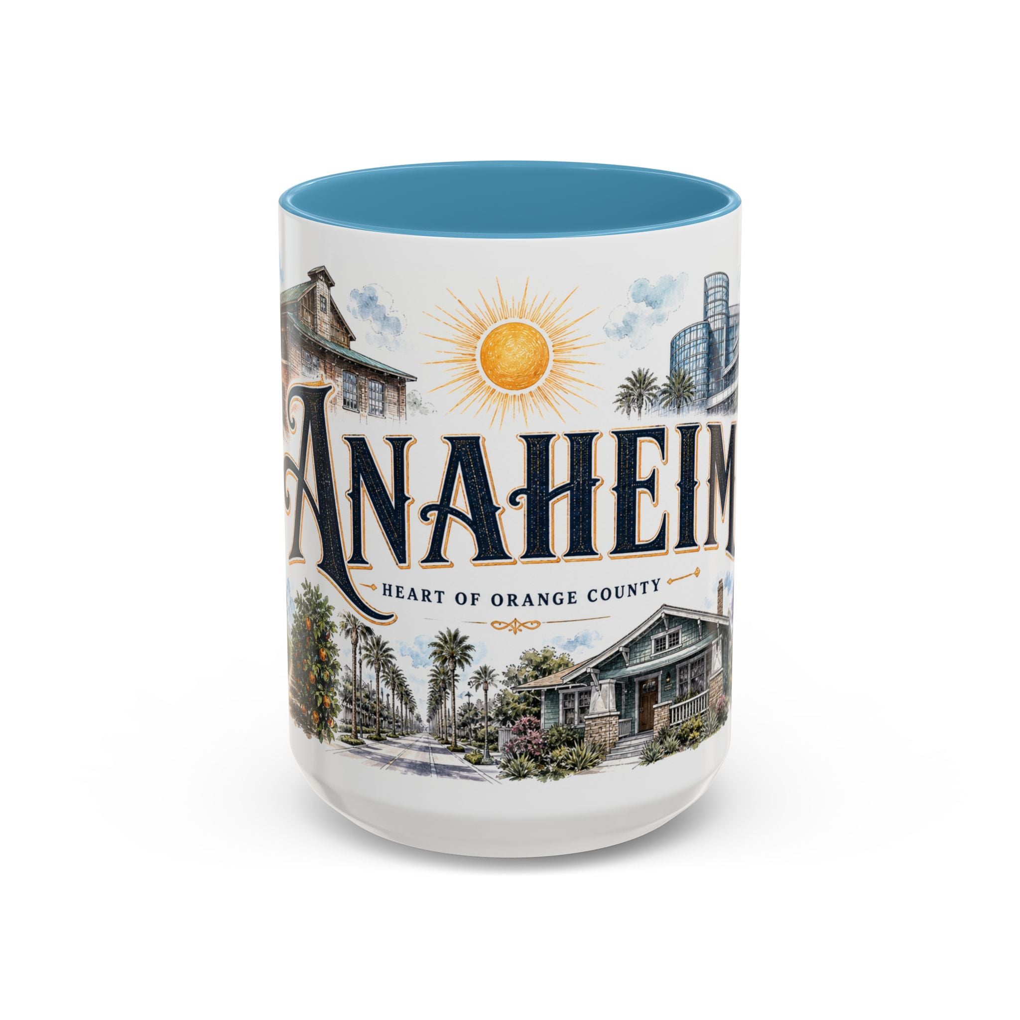 Anaheim Coffee Mug | United States Travel Souvenir | Vintage Illustrated City Gift | 11 oz 15 oz Accent Mug