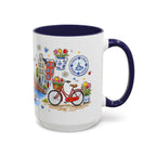 Amsterdam Travel Mug | European City Souvenir Accent Coffee Mug | 11oz 15oz Ceramic Cup