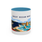 Great Ocean Road Coffee Mug | Travel Destination Souvenir Gift | Accent Color Ceramic 11oz 15oz