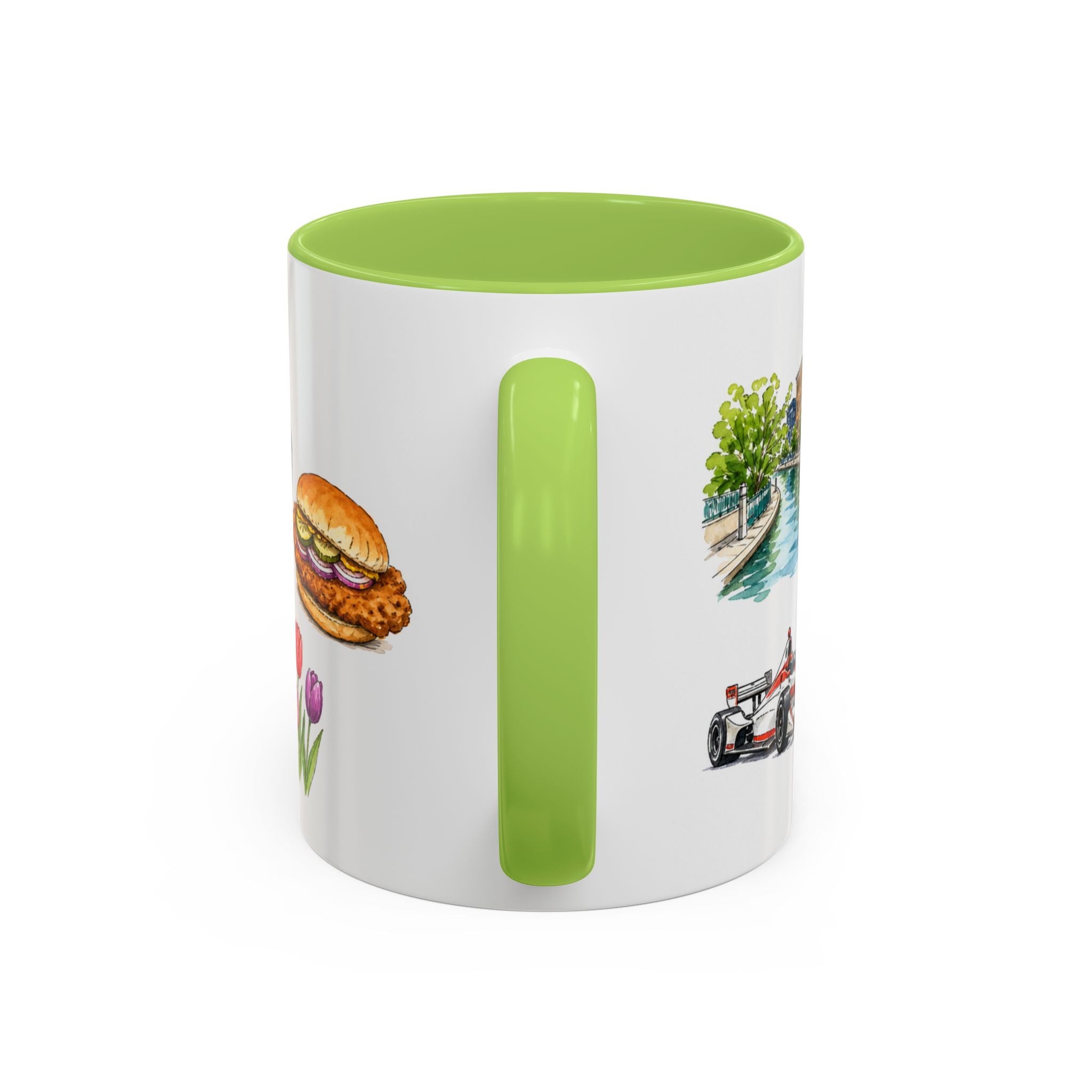 Indianapolis Illustrated Travel Mug | City Souvenir Accent Coffee Mug | 11oz 15oz Ceramic Cup