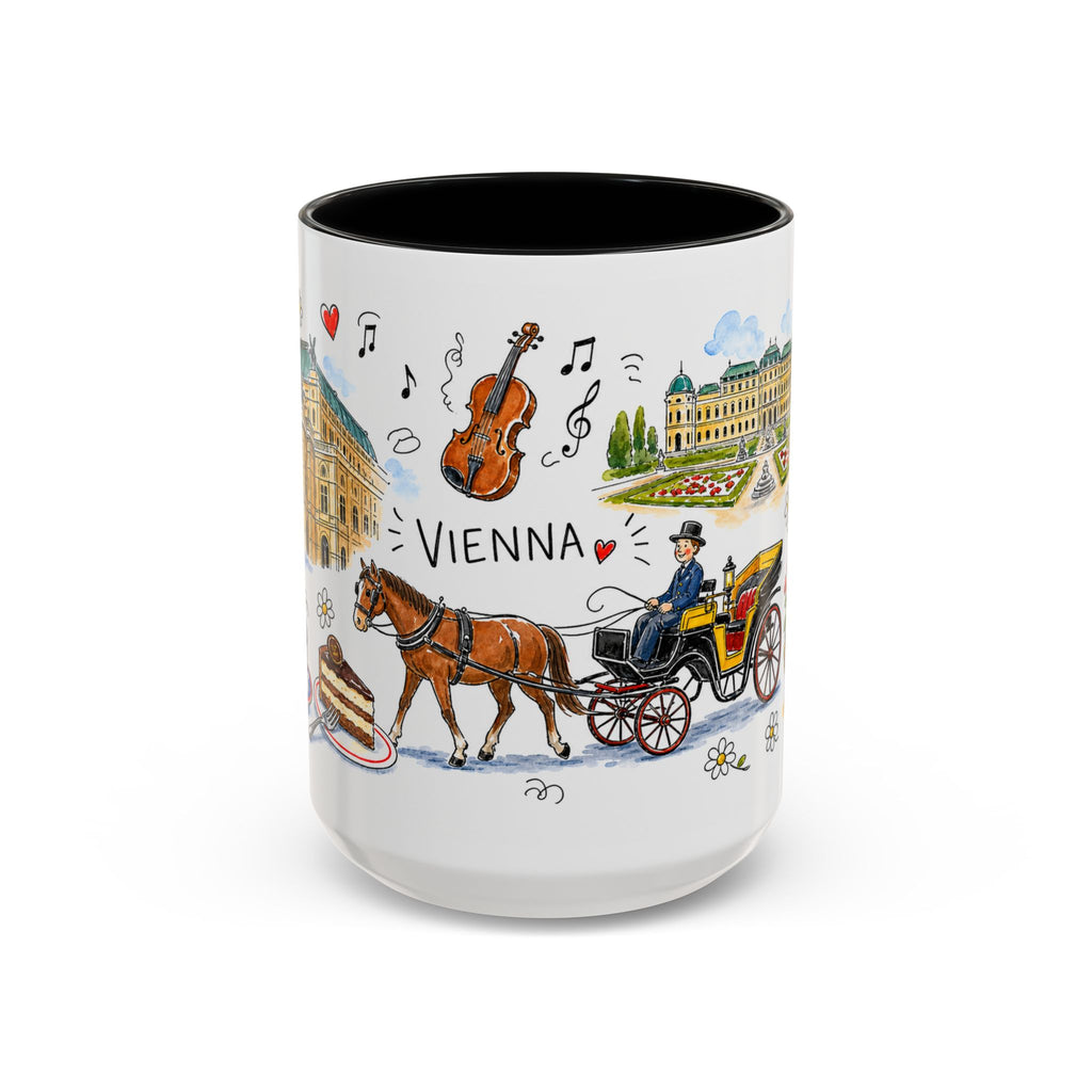 Vienna Travel Mug | European City Souvenir Accent Coffee Mug | 11oz 15oz Ceramic Cup