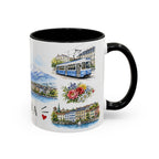 Geneva Illustrated Travel Mug | City Souvenir Accent Coffee Mug | 11oz 15oz Ceramic Cup
