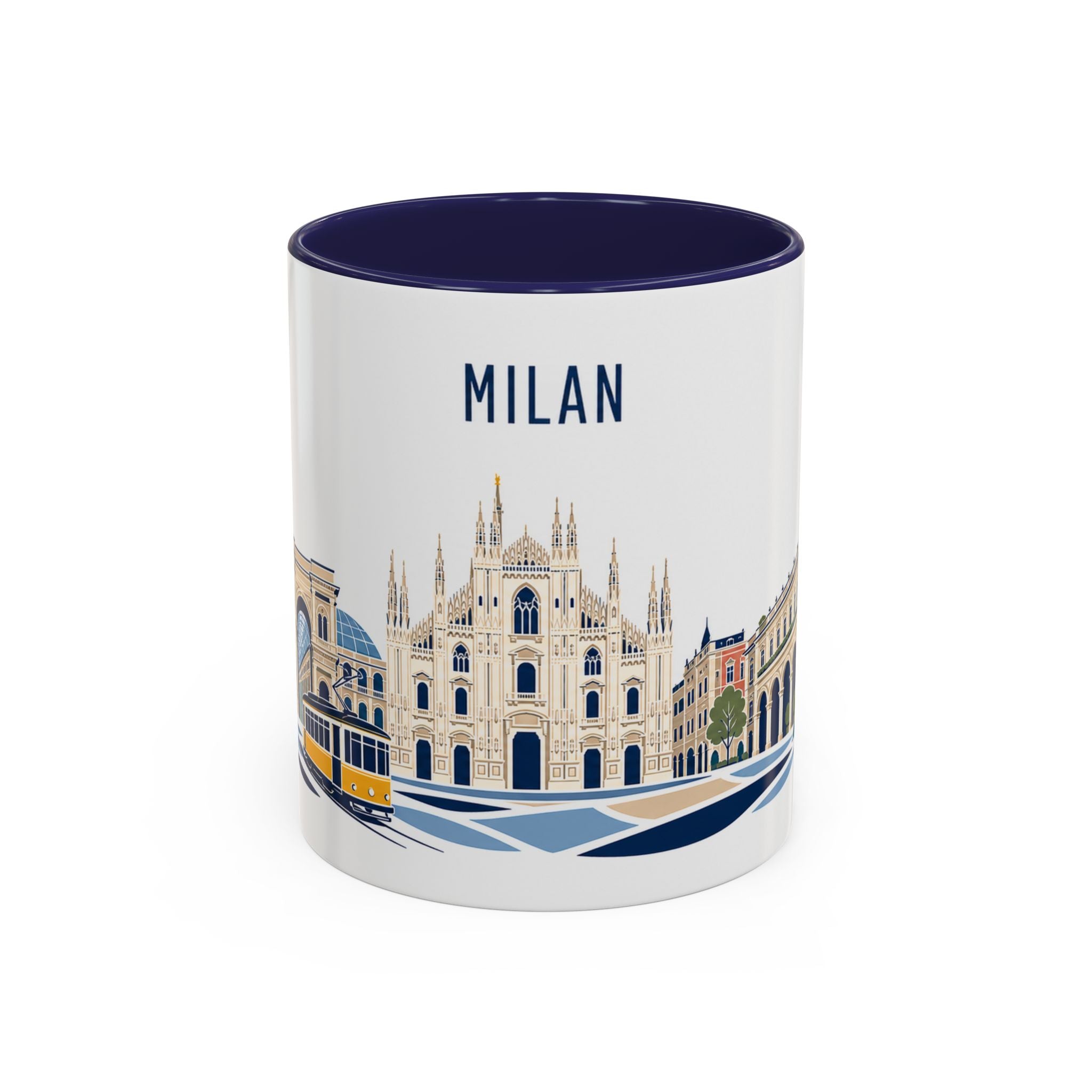 Milan Coffee Mug | Italy Travel Souvenir | Porcelain Decal City Gift | 11oz 15oz Accent Mug
