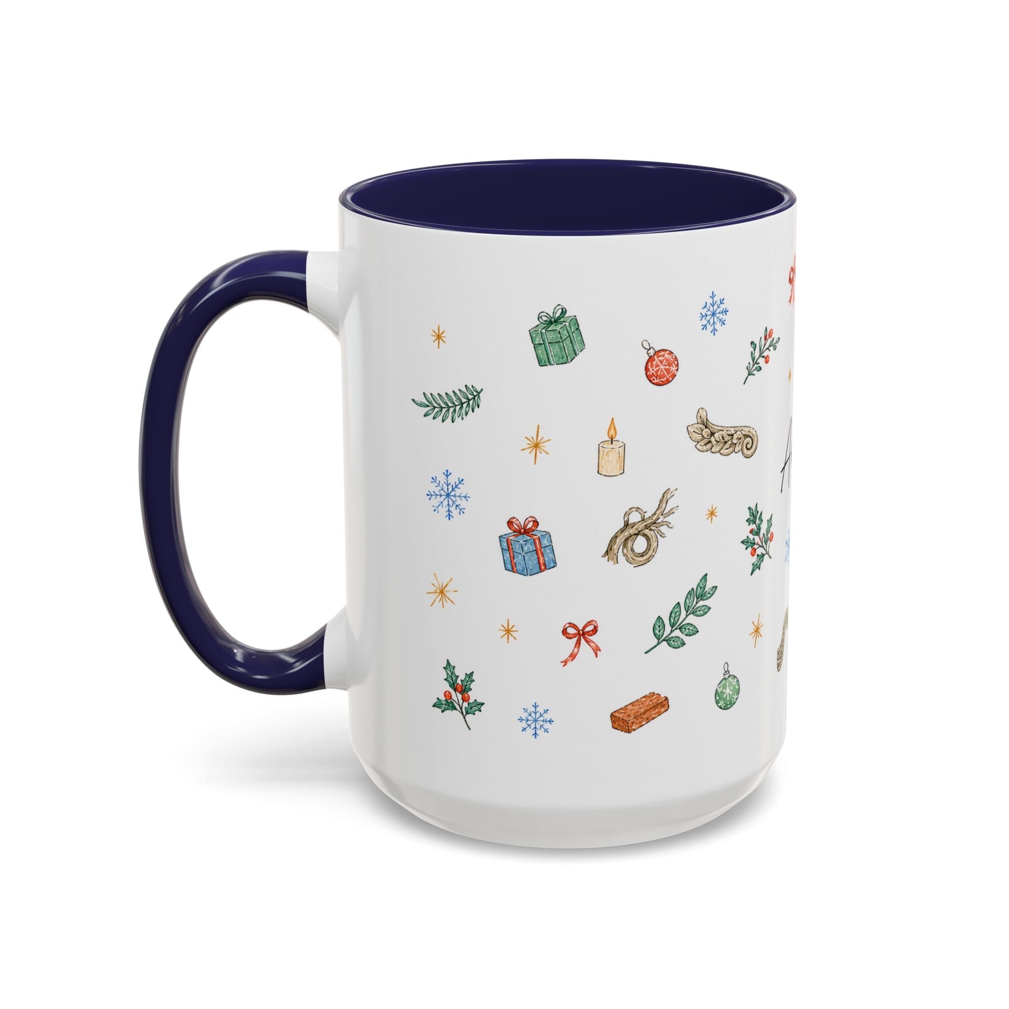 Angkor Christmas Mug | Watercolor Travel Souvenir | Holiday Gift | Accent Ceramic Coffee Cup 11oz 15oz