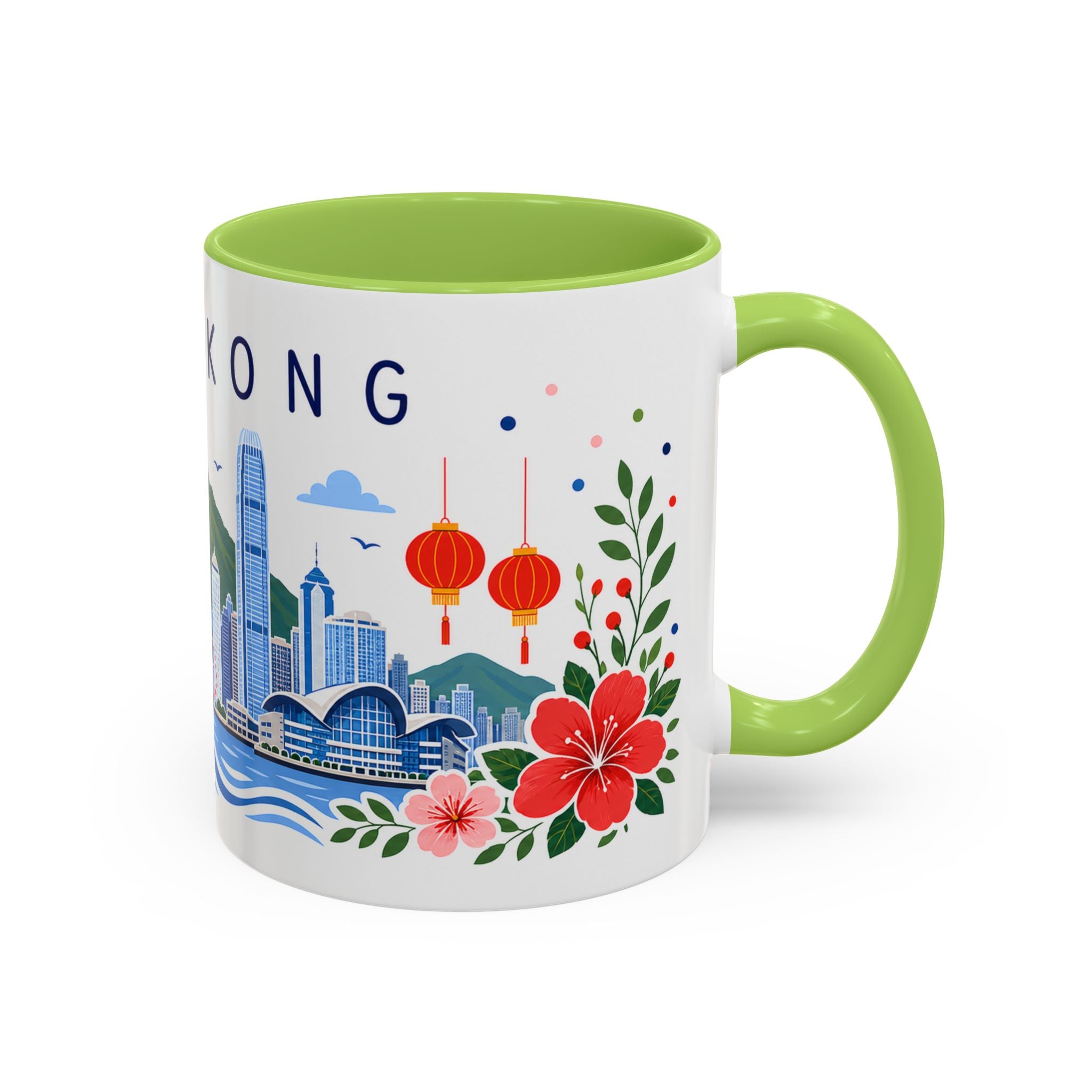 Hong Kong Coffee Mug | Travel Souvenir Accent Mug | Place Gift Ceramic Cup 11oz 15oz