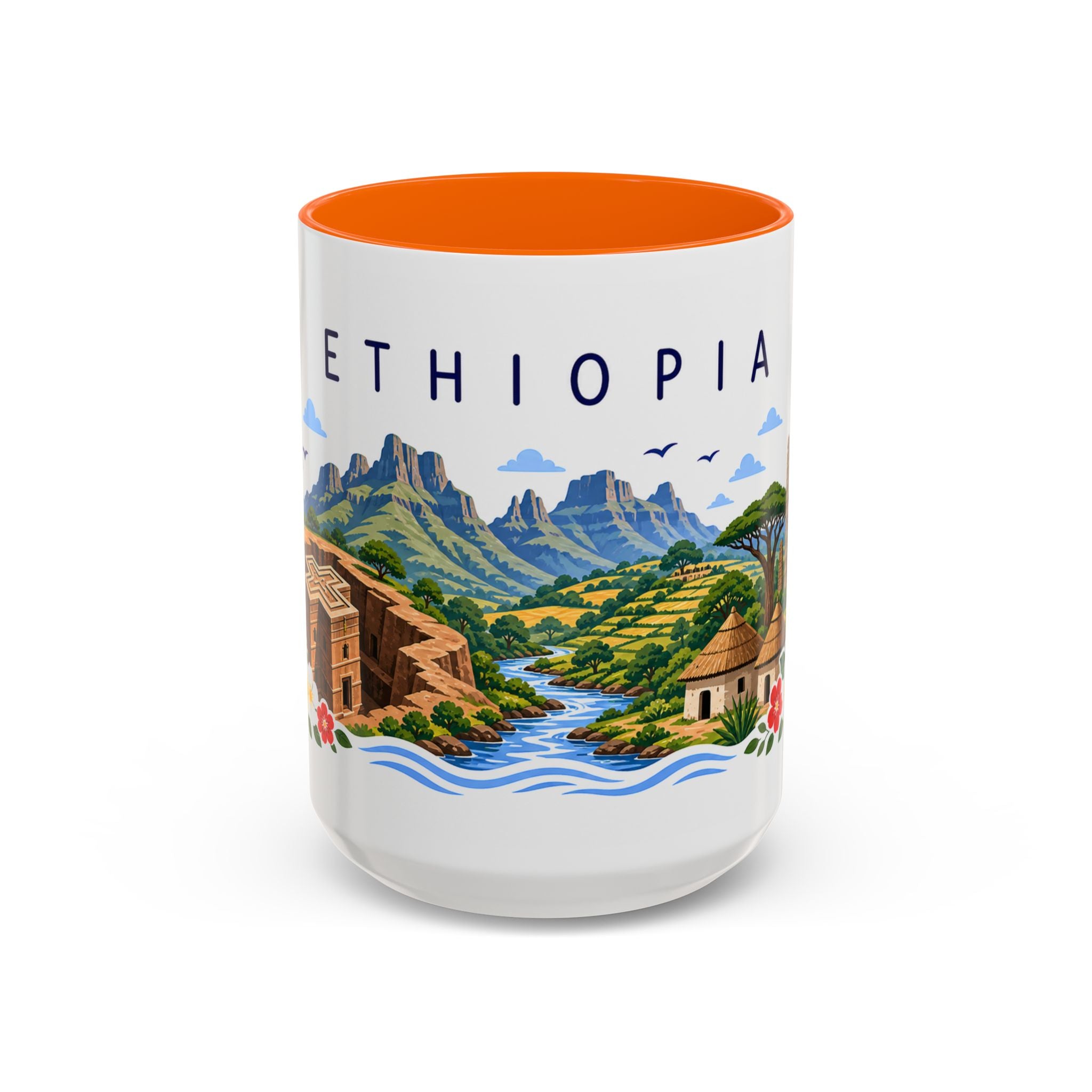 Ethiopia Coffee Mug | Travel Souvenir Accent Mug | Place Gift Ceramic Cup 11oz 15oz