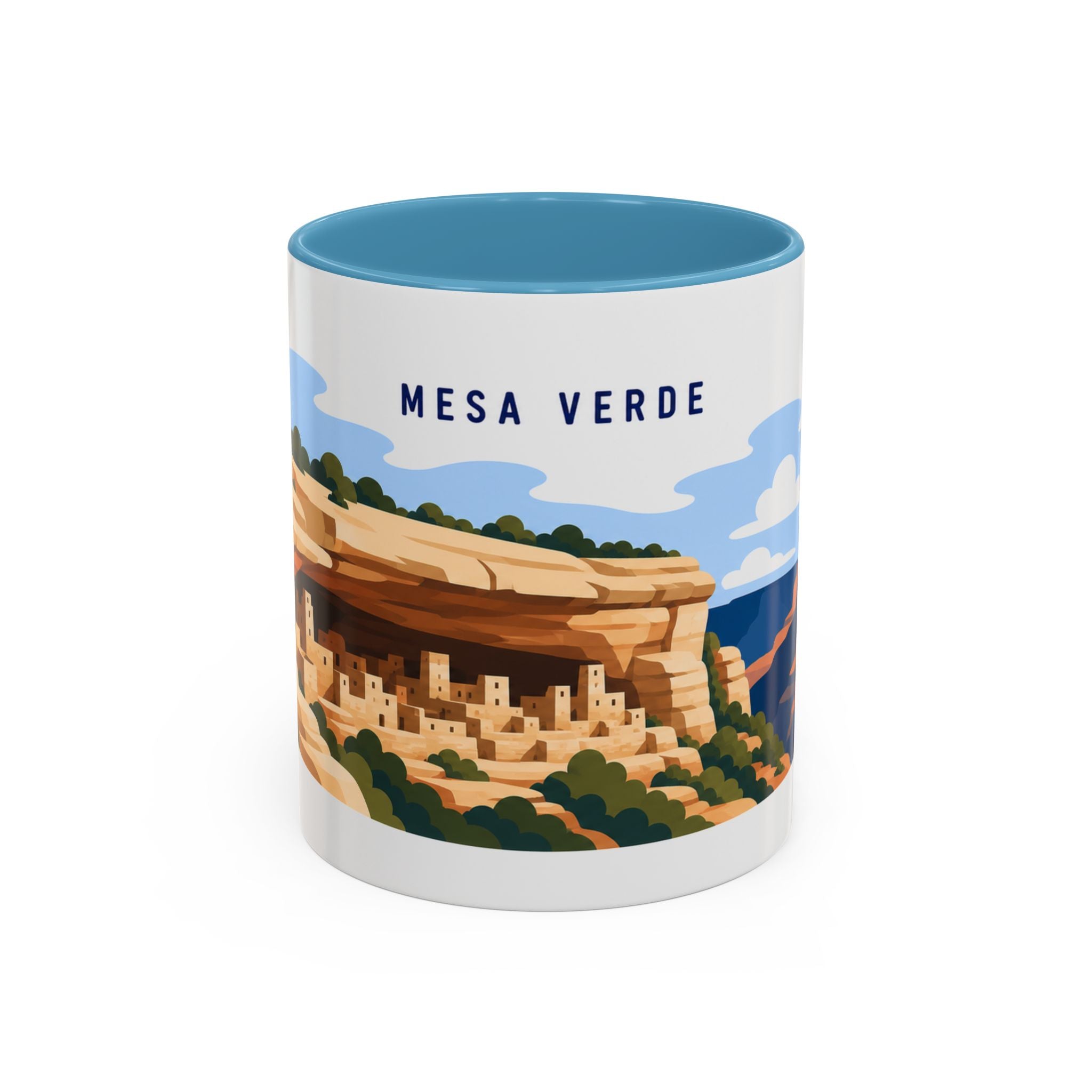 Mesa Verde National Park Coffee Mug | Solid Color Block Park Souvenir | 11oz 15oz Accent Mug