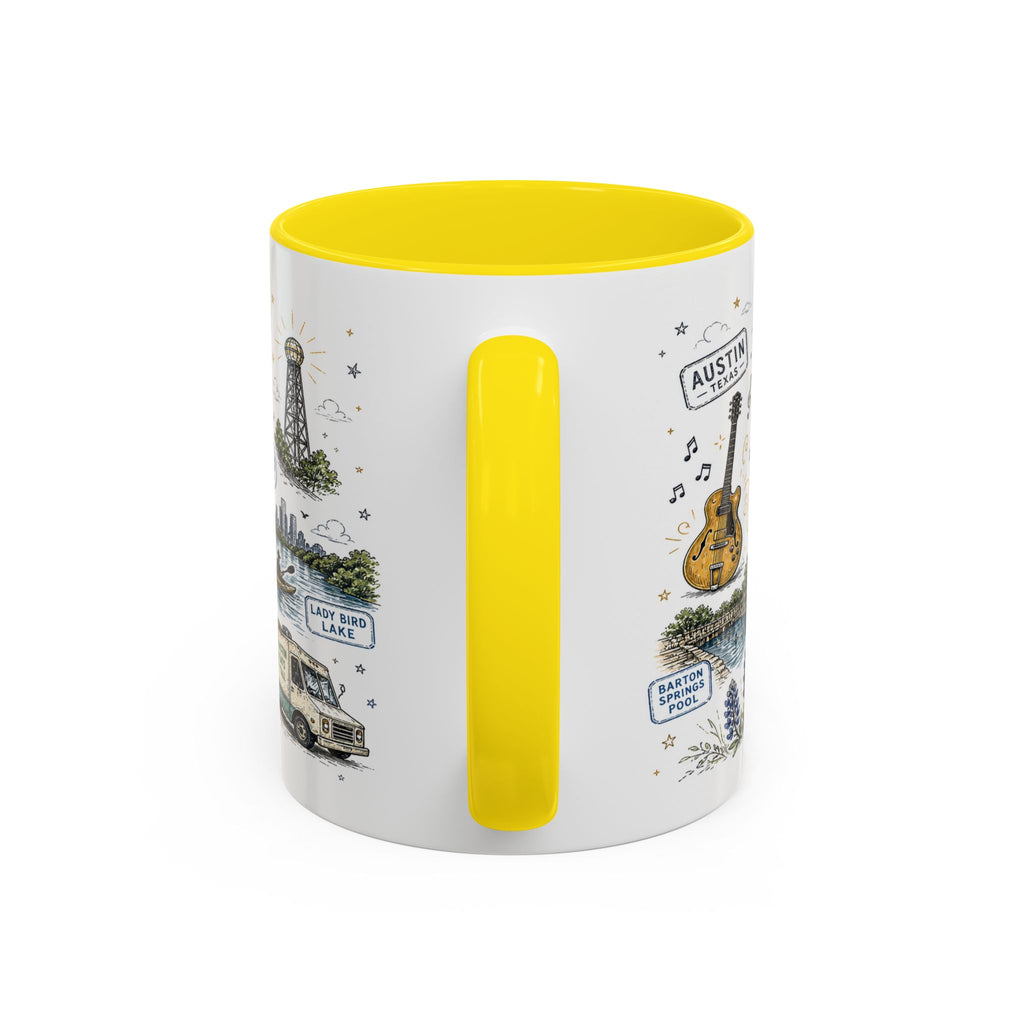 Austin Coffee Mug | Texas Souvenir City Gift | Accent Color Ceramic 11oz 15oz