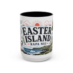 Easter Island Coffee Mug | Travel Destination Souvenir Gift | Accent Color Ceramic 11oz 15oz