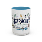 Karachi Coffee Mug | Pakistan Souvenir Travel Gift | Accent Color Ceramic 11oz 15oz