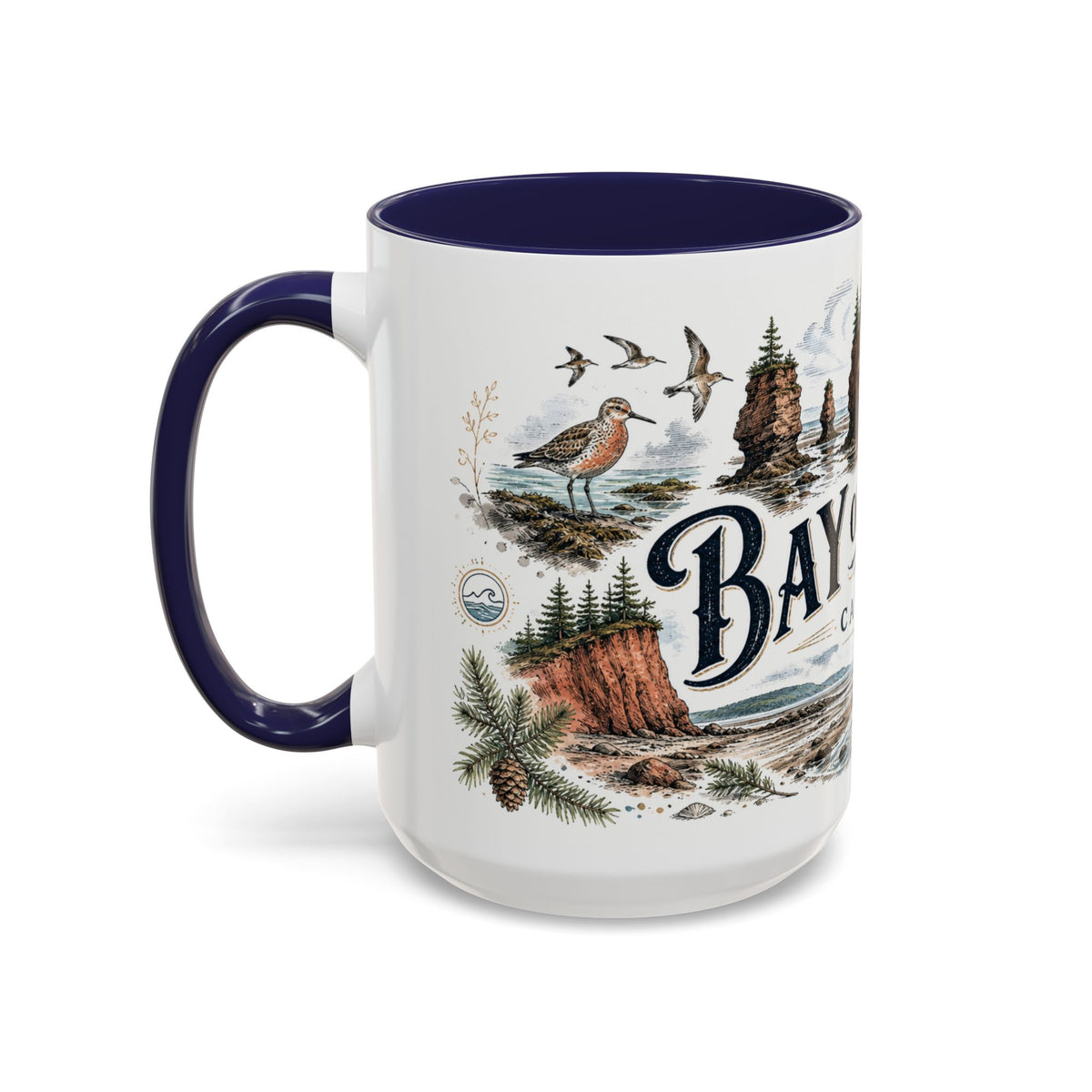 Bay of Fundy Mug, Canada Travel Souvenir, Bucket List Gift, Accent Ceramic Coffee Mug 11oz 15oz