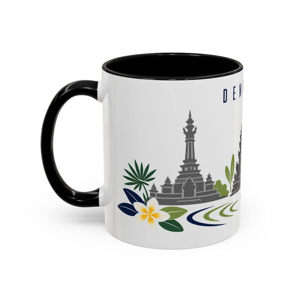 Denpasar Coffee Mug | Indonesia Travel Souvenir | Porcelain Decal City Gift | 11oz 15oz Accent Mug
