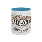 Badlands National Park Coffee Mug | South Dakota Prairie Fossil Hiking Gift | Accent Color Ceramic 11oz 15oz