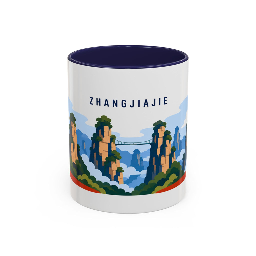 Zhangjiajie Coffee Mug | Travel Destination Souvenir Gift | Accent Color Ceramic 11oz 15oz