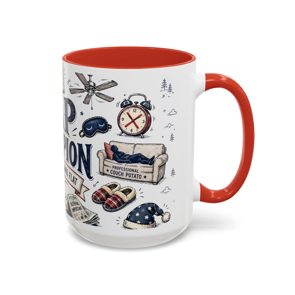Nap Champion Coffee Mug | Father's Day Gift for Dad | Accent Color Ceramic 11oz 15oz