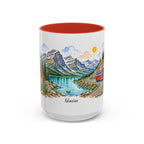 Glacier National Park Mug | US Travel Souvenir Accent Coffee Mug | 11oz 15oz Ceramic Cup