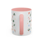 Christmas Candle Mug | Holly Wreath Watercolor Holiday Gift | Accent Cup 11oz 15oz