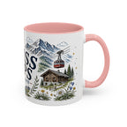 Swiss Alps Coffee Mug | Travel Destination Souvenir Gift | Accent Color Ceramic 11oz 15oz