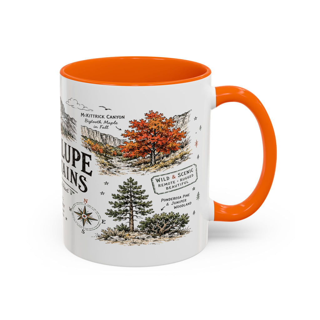 Guadalupe Mountains National Park Coffee Mug | Texas Desert Peaks Hiking Gift | Accent Color Ceramic 11oz 15oz