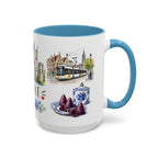 Ghent Illustrated Travel Mug | City Souvenir Accent Coffee Mug | 11oz 15oz Ceramic Cup