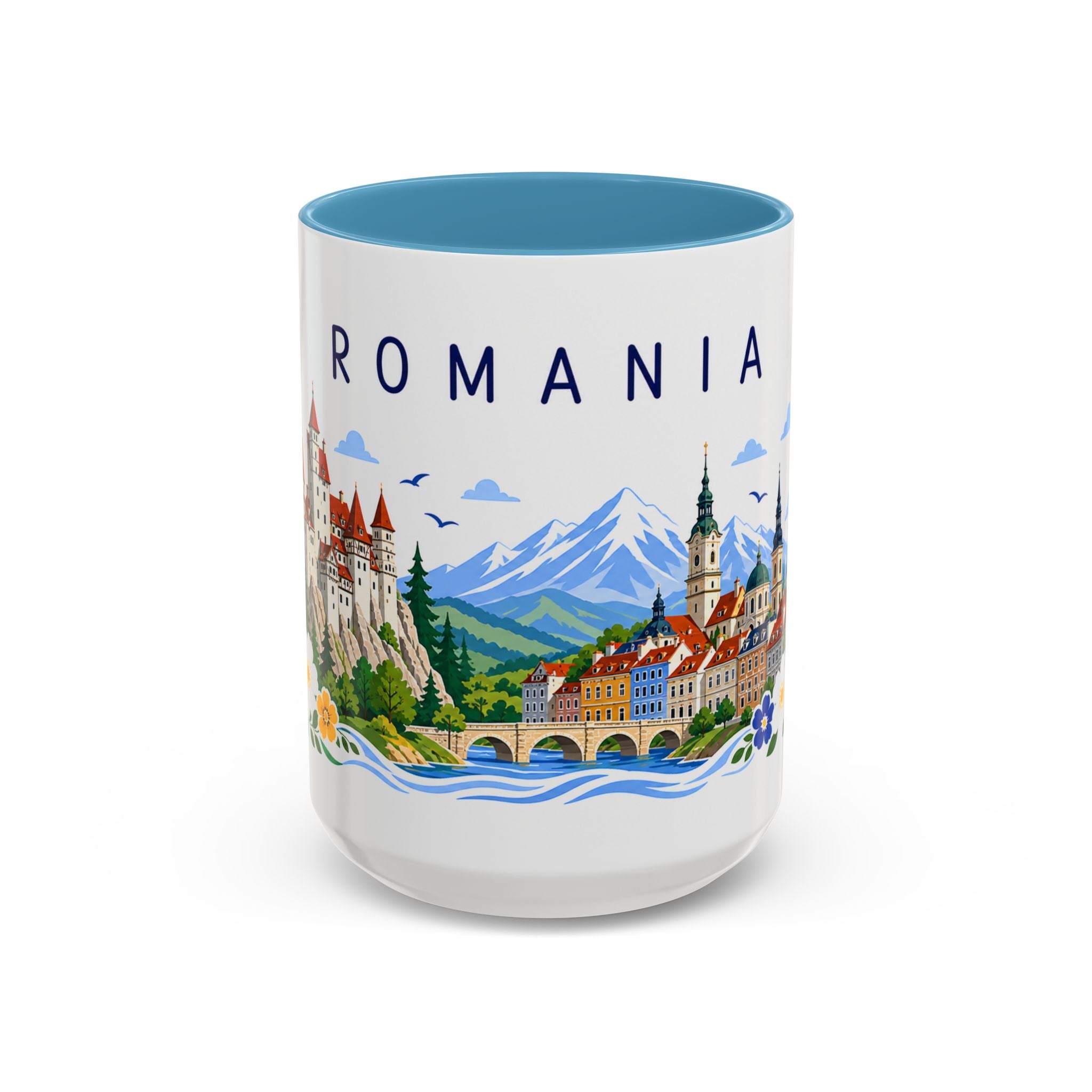 Romania Coffee Mug | Travel Souvenir Accent Mug | Place Gift Ceramic Cup 11oz 15oz