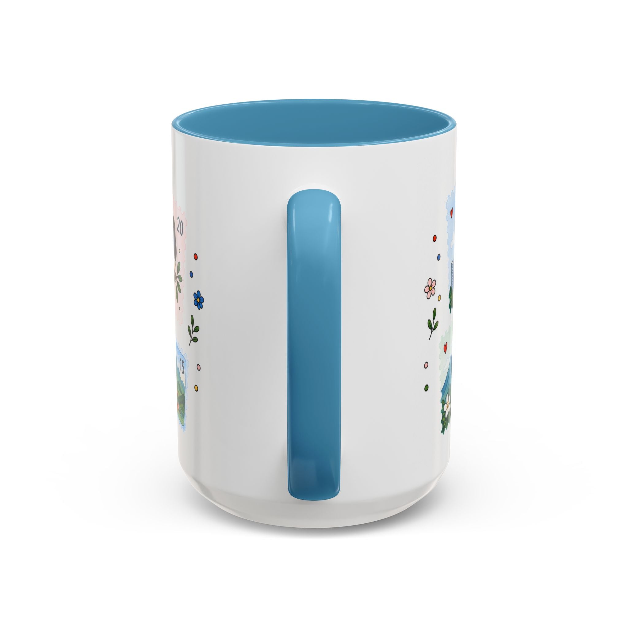 Taipei Coffee Mug | Postage Stamp Collage Mug | Travel Souvenir Accent Cup 11oz 15oz