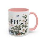 Mississippi State Map Mug | Moving Away, Homesick Gift | Botanical Accent Coffee Cup