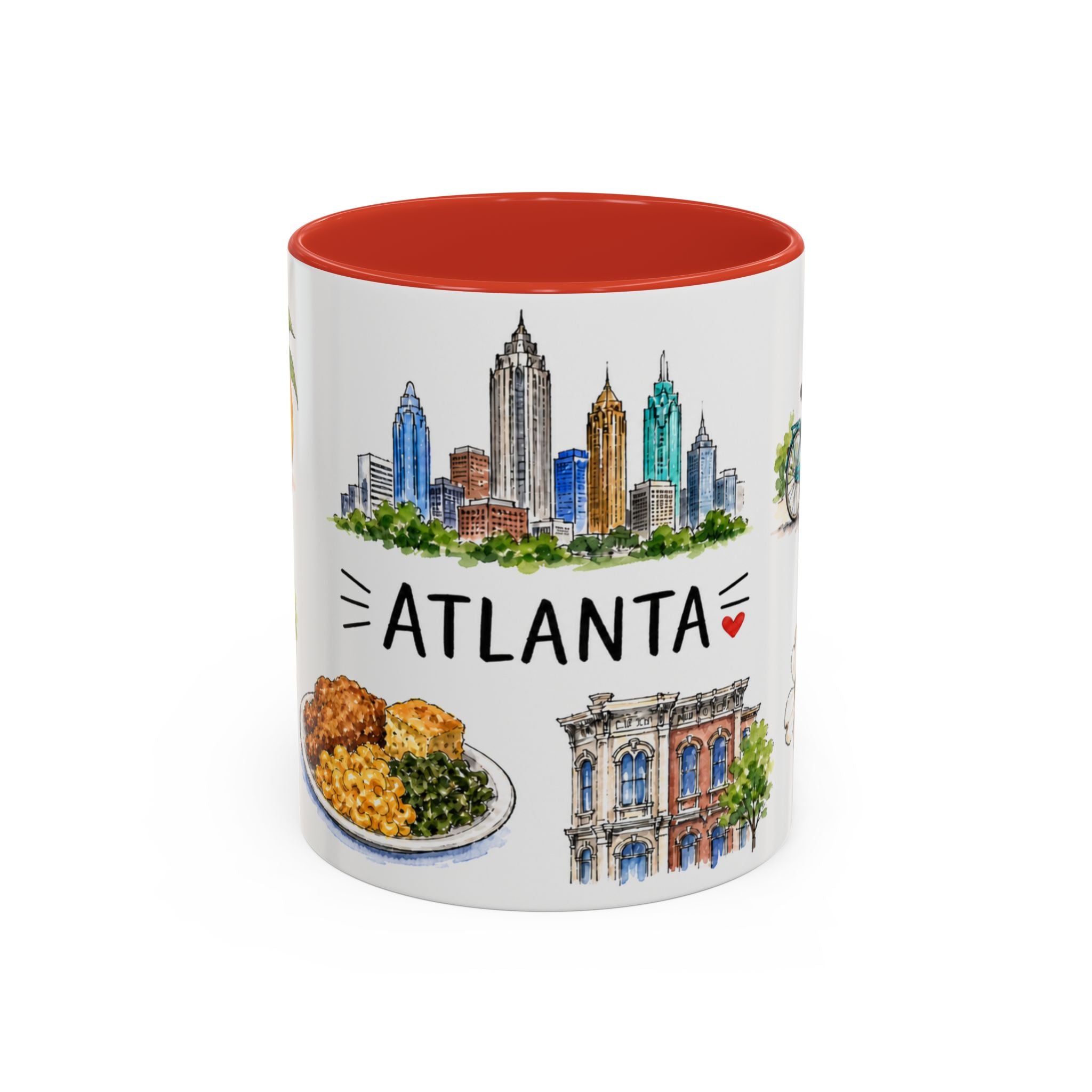 Atlanta Illustrated Travel Mug | City Souvenir Accent Coffee Mug | 11oz 15oz Ceramic Cup