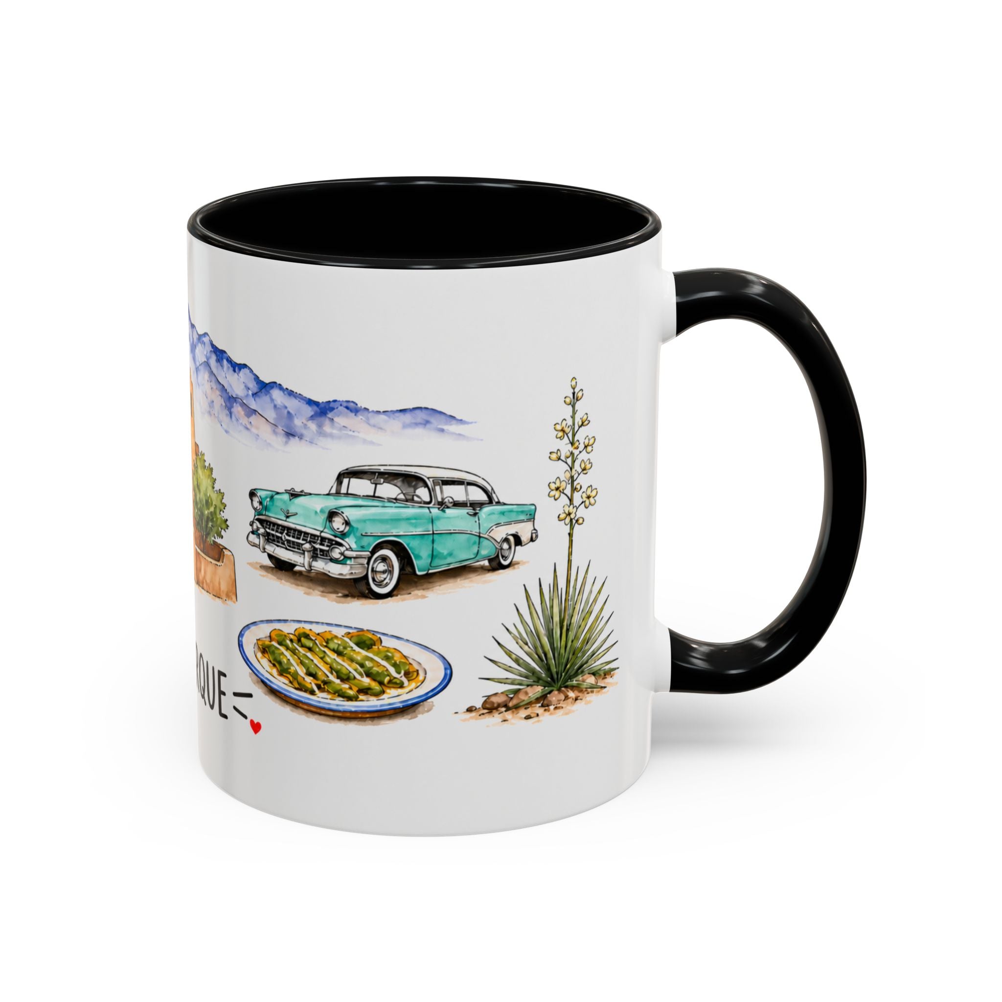 Albuquerque Illustrated Travel Mug | City Souvenir Accent Coffee Mug | 11oz 15oz Ceramic Cup