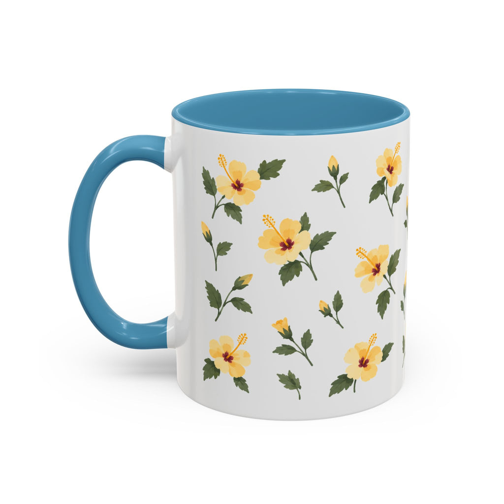 Hawaii Yellow hibiscus Mug, State Flower Floral Coffee Cup, 11oz Botanical Gift