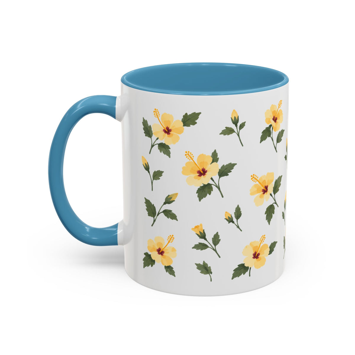 Hawaii Yellow hibiscus Mug, State Flower Floral Coffee Cup, 11oz Botanical Gift