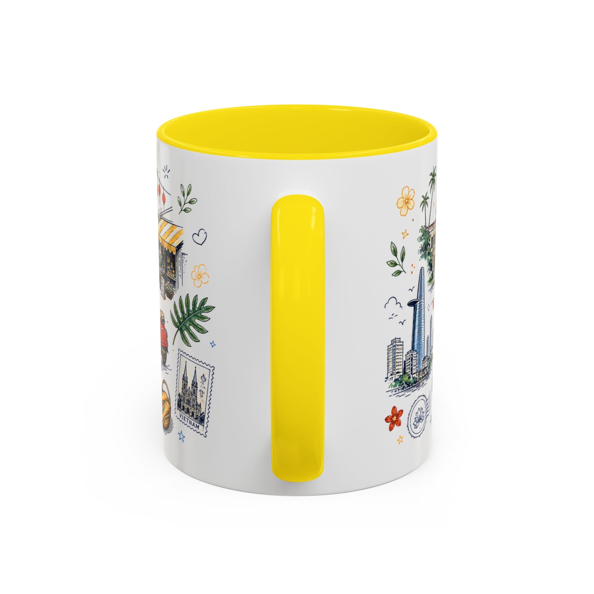 Ho Chi Minh City Coffee Mug | Vietnam Souvenir Travel Gift | Accent Color Ceramic 11oz 15oz