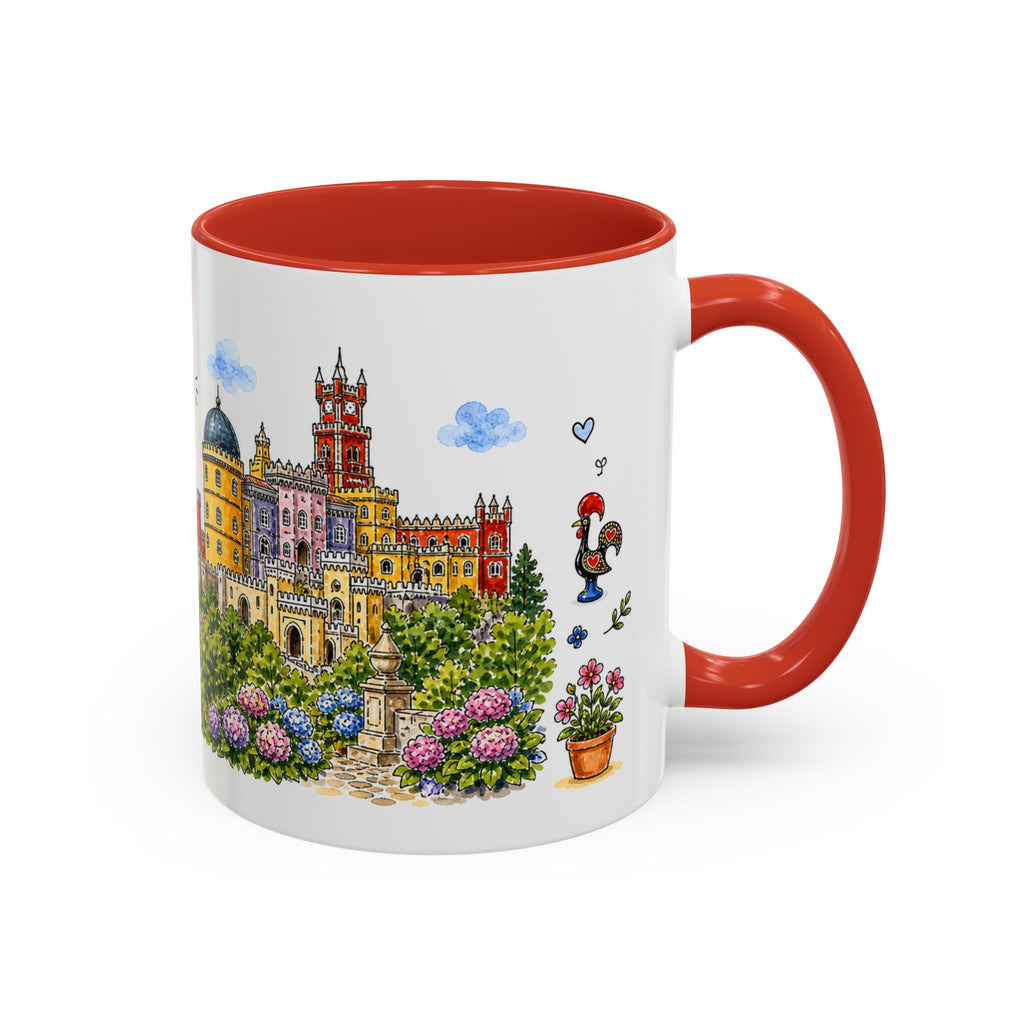 Sintra Illustrated Travel Mug | Portugal Souvenir Accent Coffee Mug | 11oz 15oz Ceramic Cup