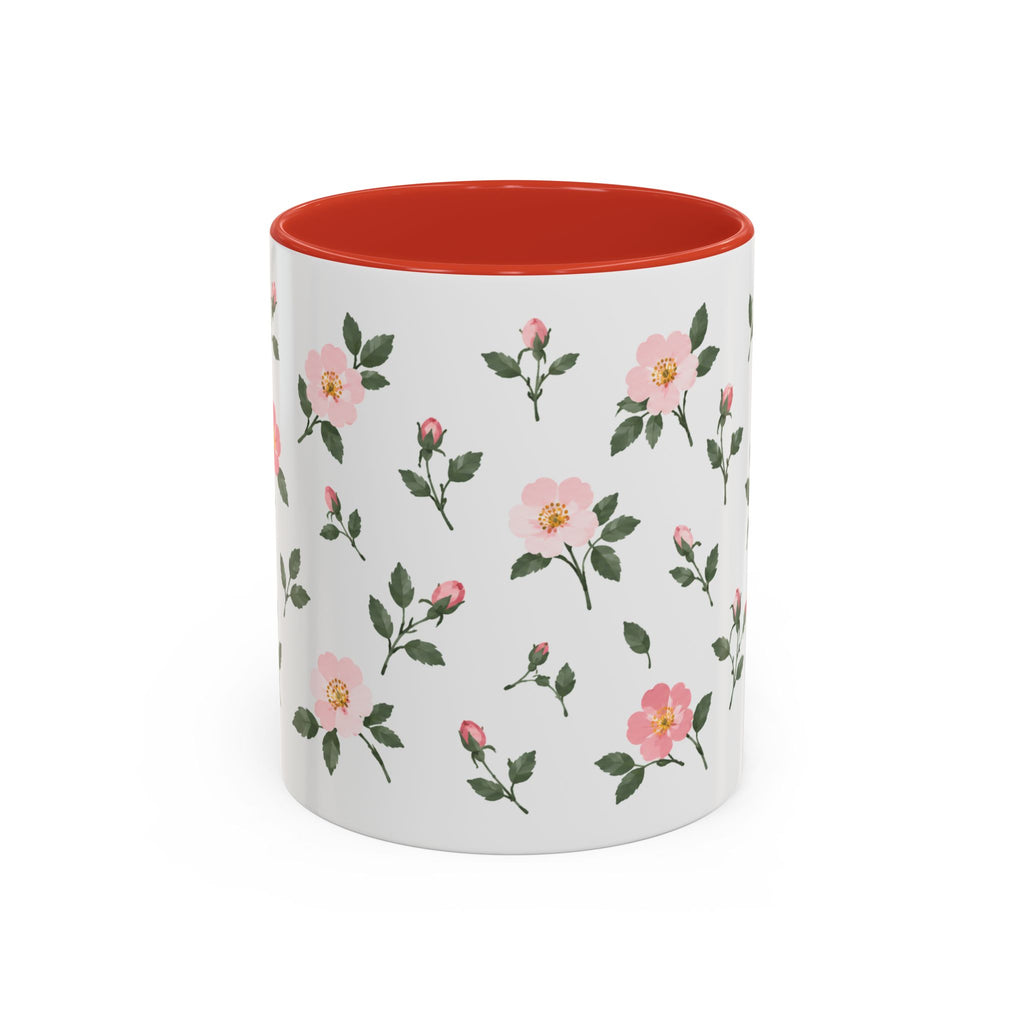 North Dakota Wild Prairie Rose Mug, State Flower Floral Coffee Cup, 11oz Botanical Gift