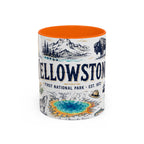 Yellowstone National Park Coffee Mug | Hiking Camping Nature Gift | Accent Color Ceramic 11oz 15oz