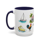 Key West Illustrated Travel Mug | City Souvenir Accent Coffee Mug | 11oz 15oz Ceramic Cup
