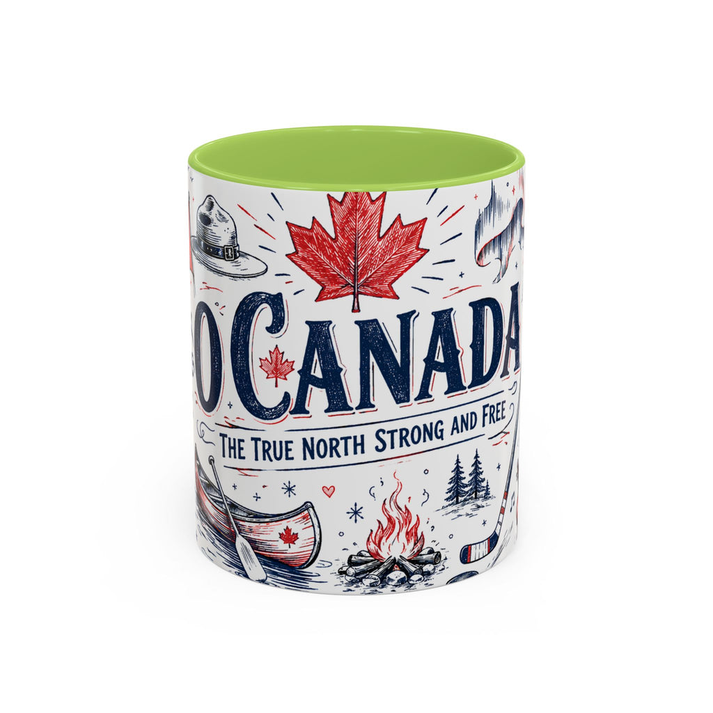 O Canada True North Coffee Mug | Canadian Pride Gift | Accent Color Ceramic 11oz 15oz
